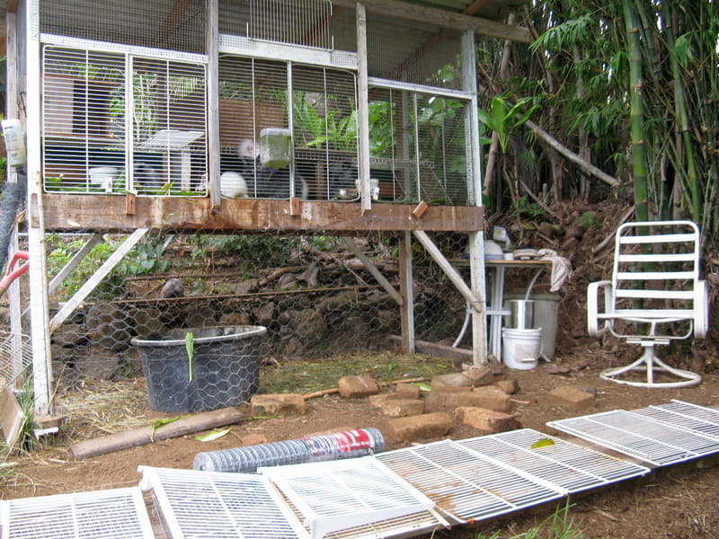 refrigerator rack doors laid out in a line to measure for the next hutch