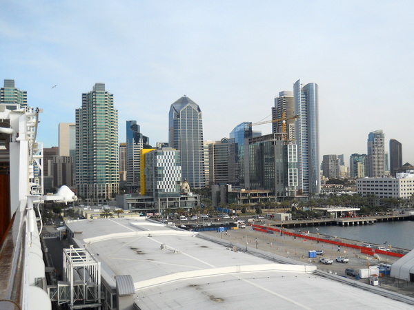 San Diego skyline from the cruise ship