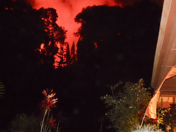 night time lava glow off the night time clouds