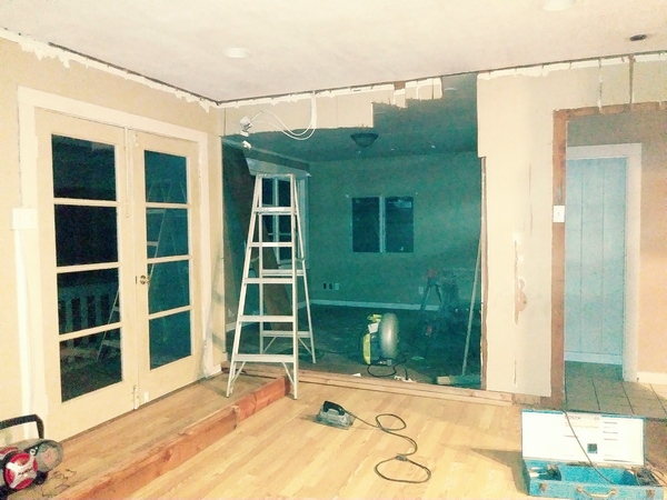 living room looking into what had been the front bedroom