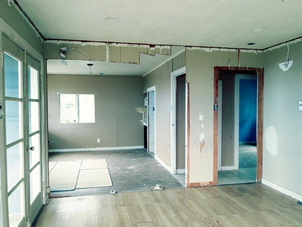 living room looking into what had been the front bedroom