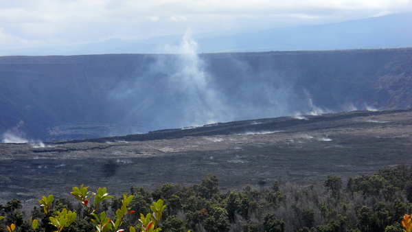 overlooking halemaumau crater