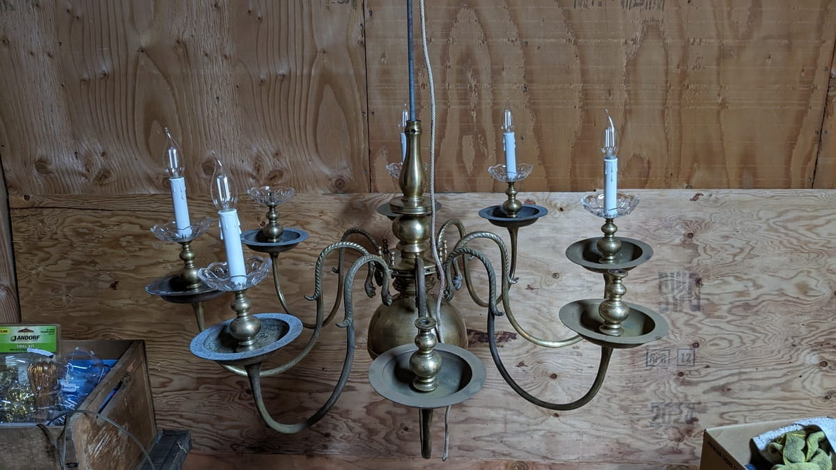 lamp arms with brass bobèche