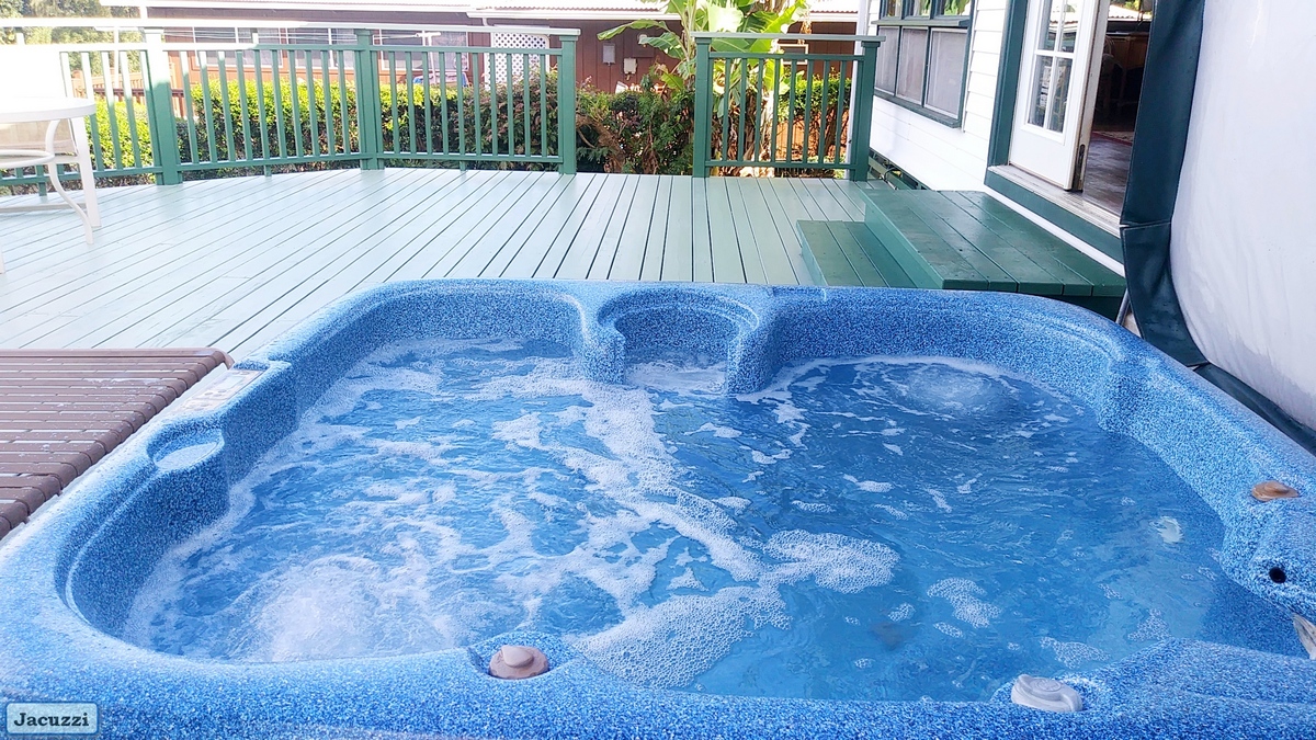 view of hot tub