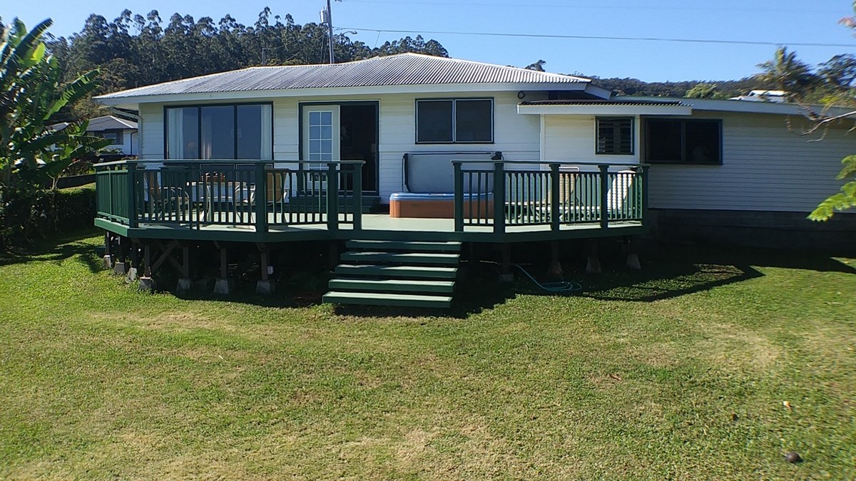 view of the back deck